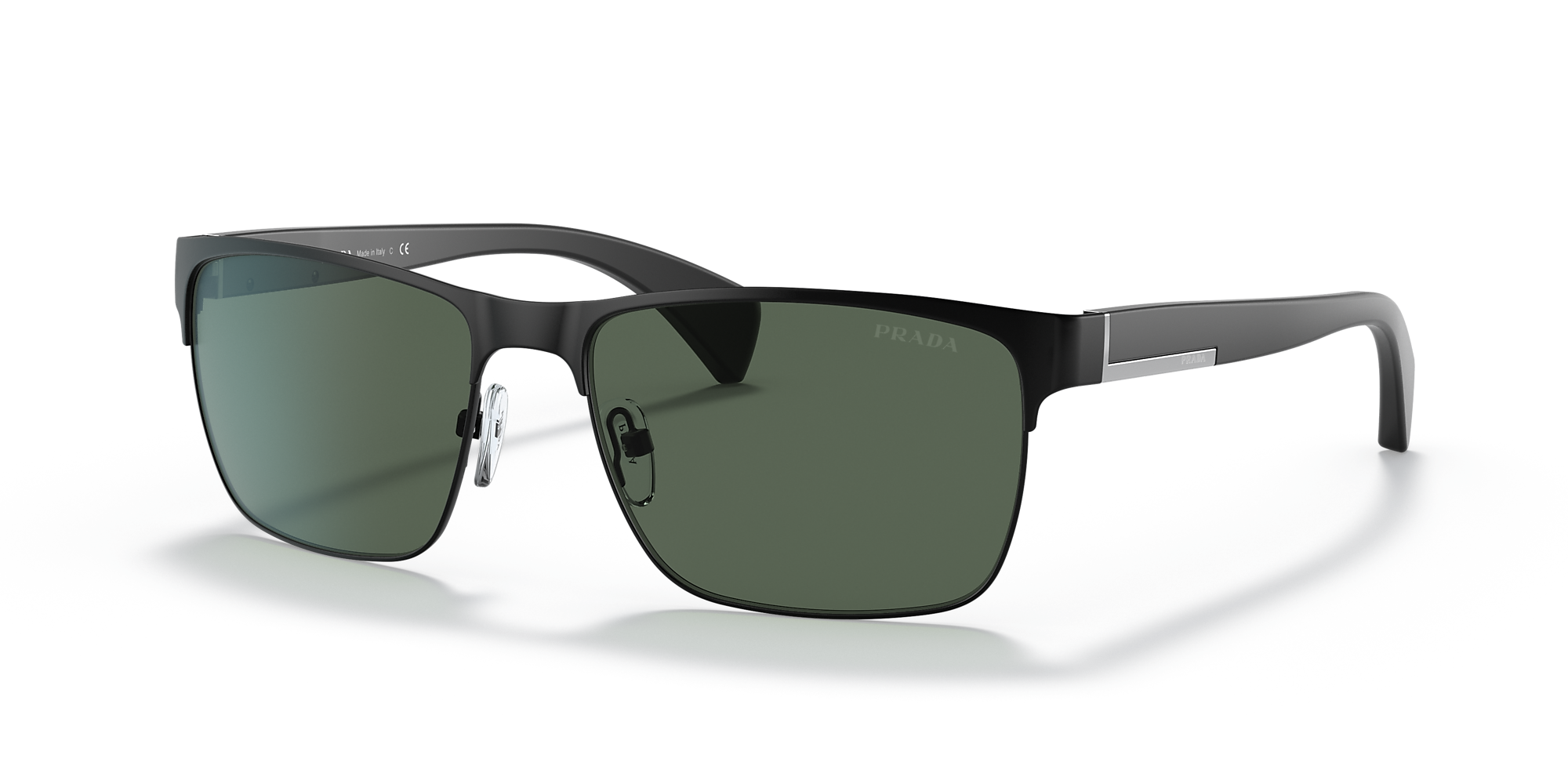 Prada PR 51OS Conceptual 58 Dark Green & Matte Black Sunglasses ...
