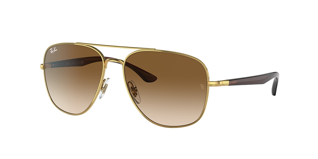 Ray-Ban RB3683 56 Brown & Gold Sunglasses | Sunglass Hut USA