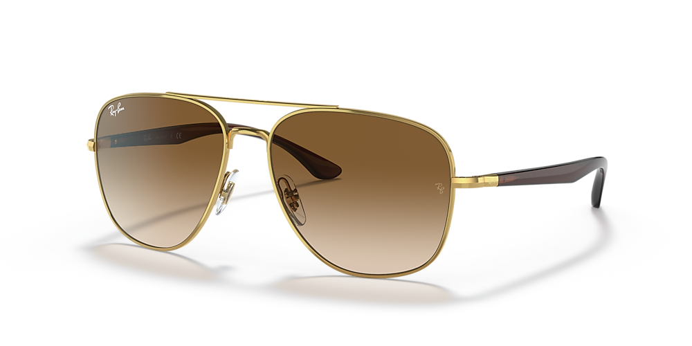Ray-Ban RB3683 56 Brown & Gold Sunglasses | Sunglass Hut United Kingdom