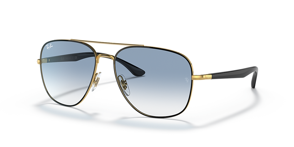 venster Tips vernieuwen Ray-Ban RB3683 56 Blue & Black On Gold Sunglasses | Sunglass Hut USA
