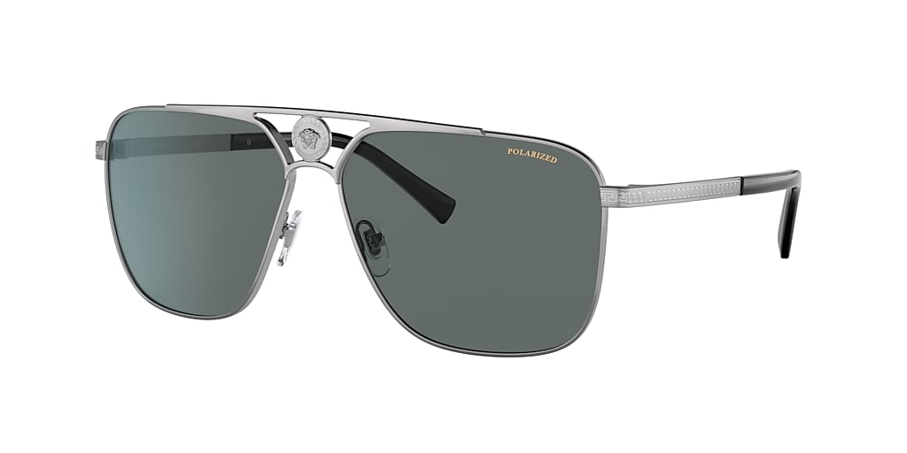 Versace VE2238 61 Polar Dark Grey & Gunmetal Polarised Sunglasses ...