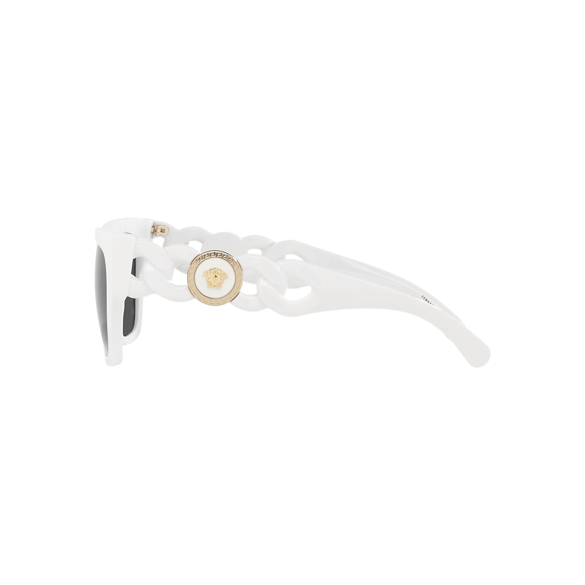 【送料&関税込】Versace White, Grey And Gold-tone Canvas Sne Versace White, Grey And Gold-tone Canvas Sneakers | italist