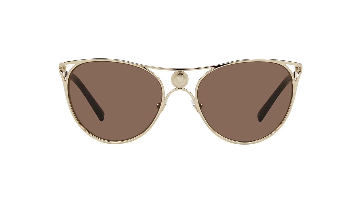 Versace VE2237 57 Dark Brown & Pale Sunglasses | Sunglass USA
