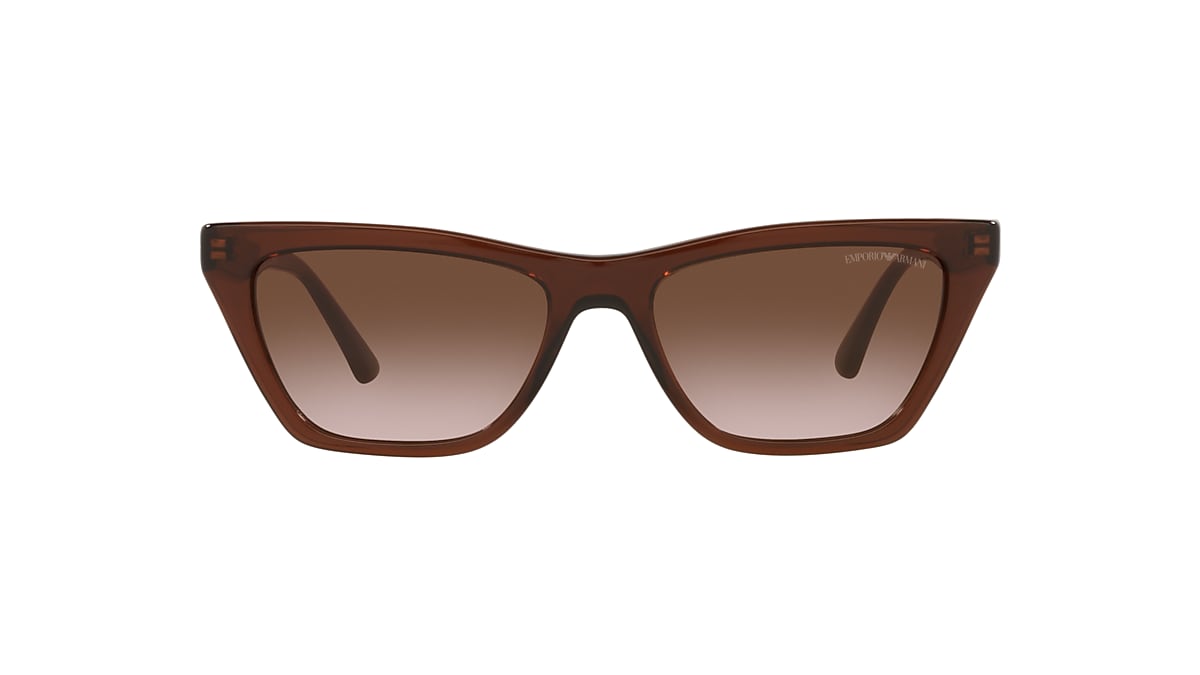 Emporio Armani EA4169 54 Gradient Brown & Transparent Brown Sunglasses |  Sunglass Hut USA