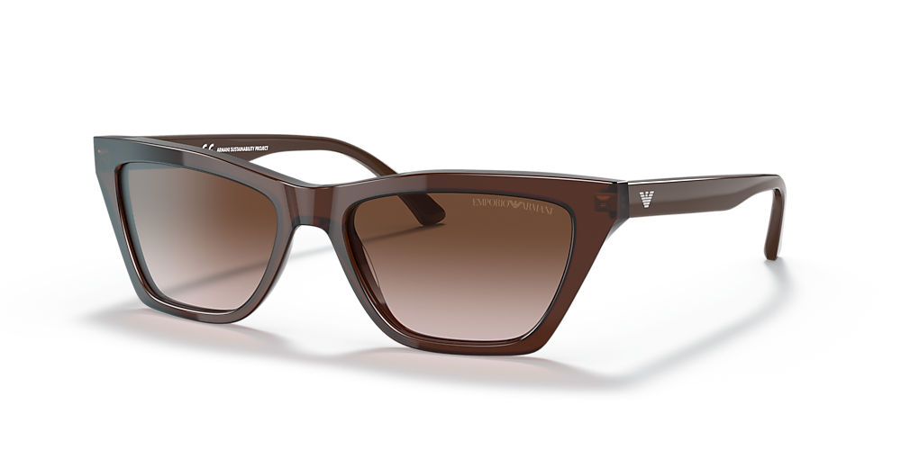 Emporio Armani EA4169 54 Gradient Brown & Transparent Brown Sunglasses | Sunglass  Hut Australia