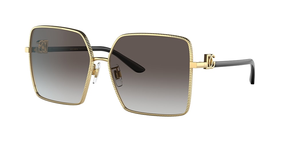 Dolce&Gabbana DG2279 60 Light Grey Gradient Black & Gold Sunglasses ...