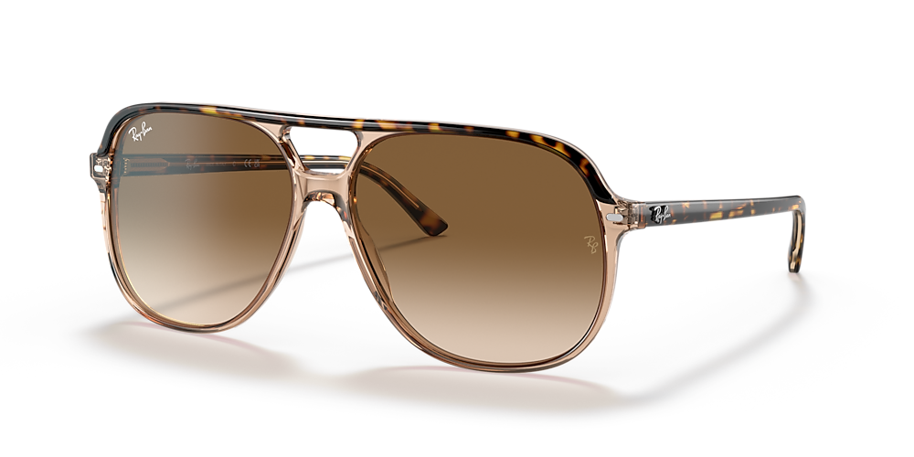Ray-Ban RB2198 Bill 56 Light Brown Gradient & Havana On Transparent Brown  Sunglasses