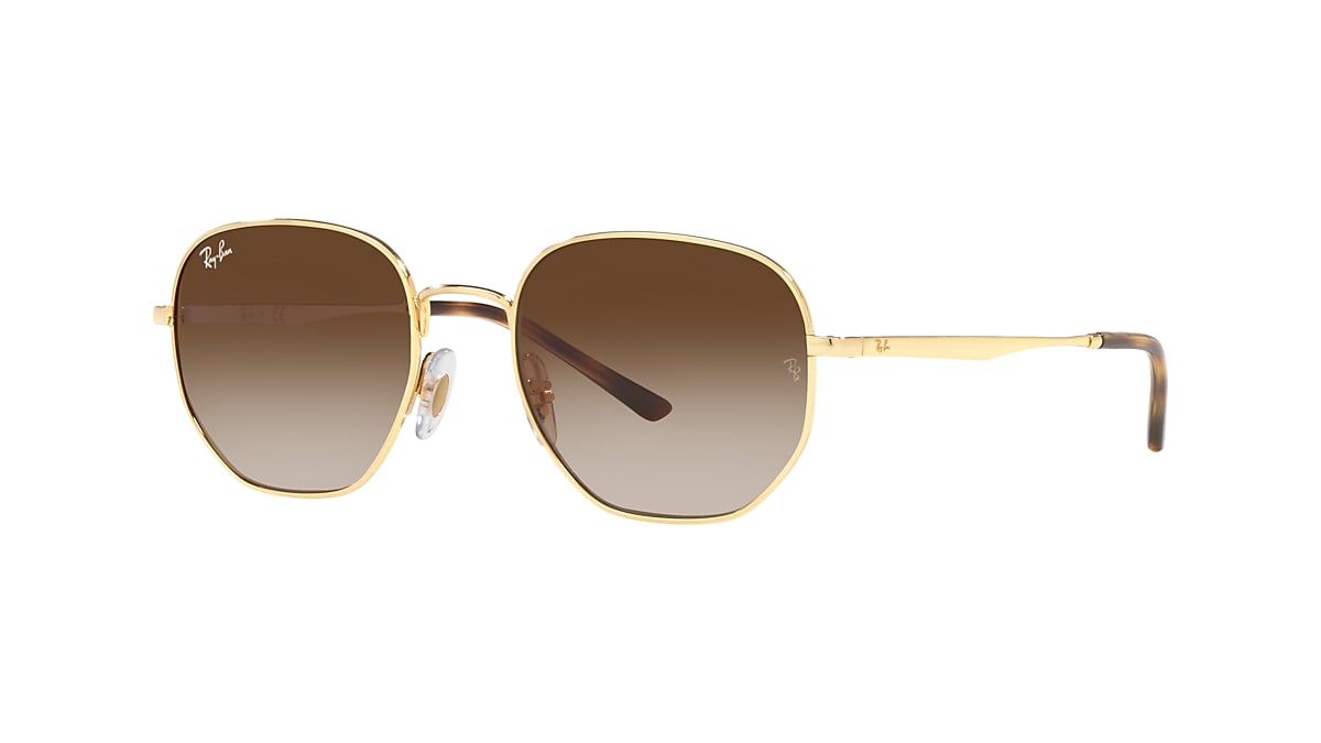 Ray-Ban RB3682 51 Gradient Brown & Gold Sunglasses | Sunglass 