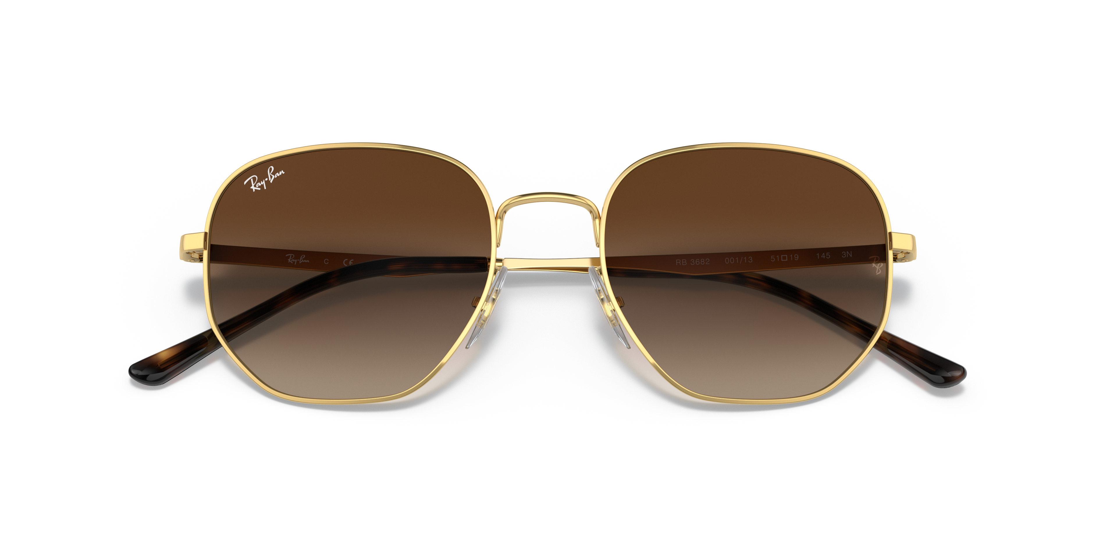 ray ban hexagonal brown gradient