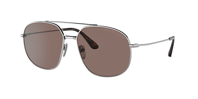 Prada PR 51YS 58 Polar Brown & Gunmetal Polarized Sunglasses