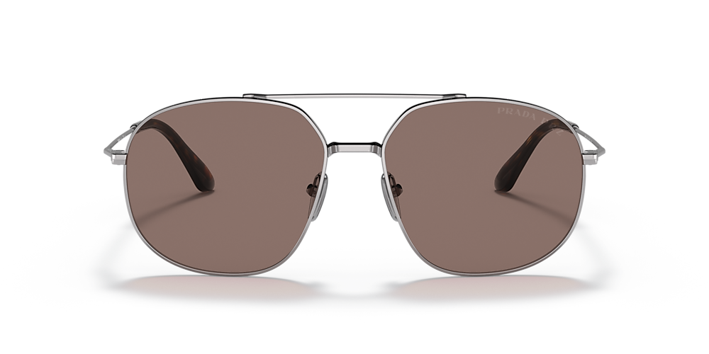 Prada PR 51YS 58 Polar Brown & Gunmetal Polarized Sunglasses