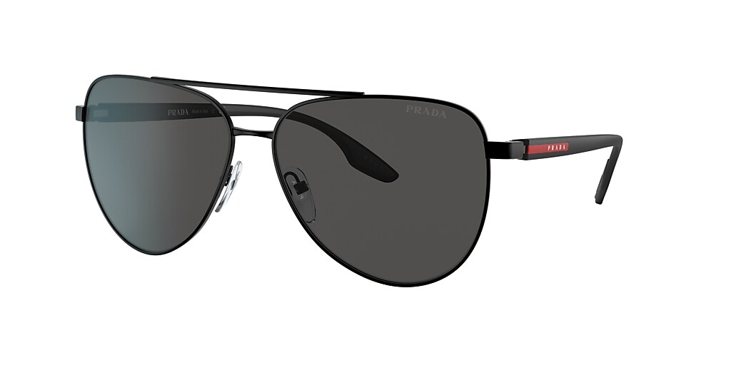 Prada Linea Rossa PS 52WS 61 Dark Grey & Matte Black Sunglasses ...