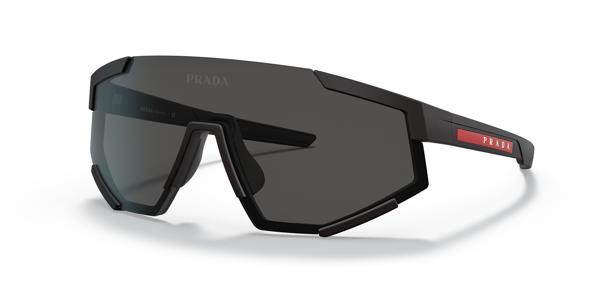 Prada Linea Rossa Ps 04ws 01 Dark Grey And Black Rubber Sunglasses Sunglass Hut Usa 0214