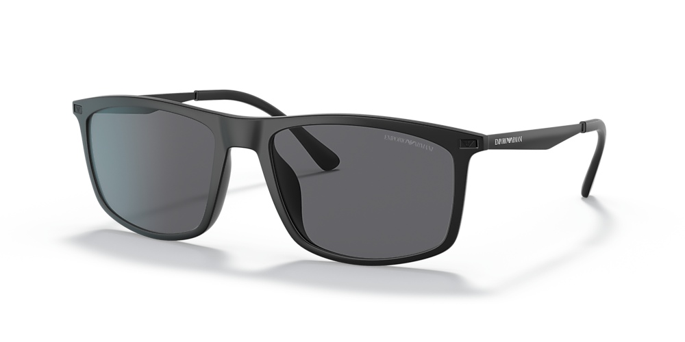 Emporio Armani EA4171U 57 Polar Grey & Matte Black Polarized Sunglasses |  Sunglass Hut USA