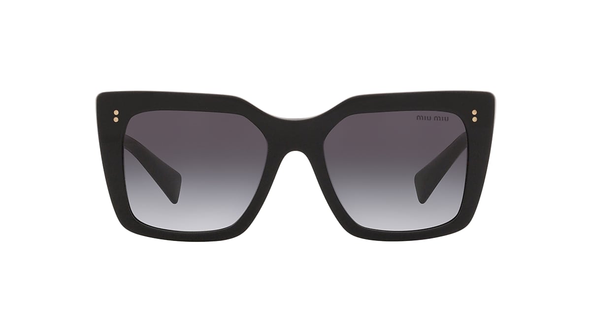 MIU MIU MU 02WS Black - Women Luxury Sunglasses, Grey Gradient Lens