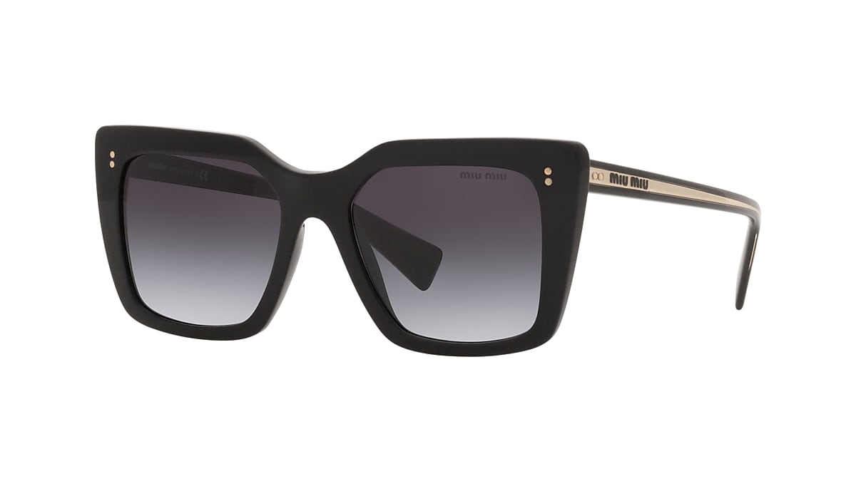 MIU MIU MU 02WS Black - Women Luxury Sunglasses, Grey Gradient Lens