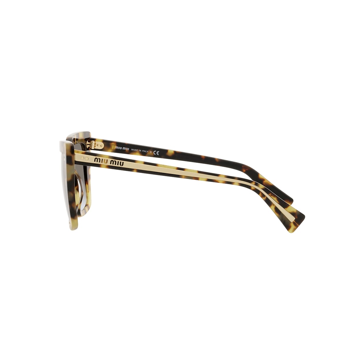 MIU MIU MU 02WS Light Havana - Woman Luxury Sunglasses, Grey Gradient Lens