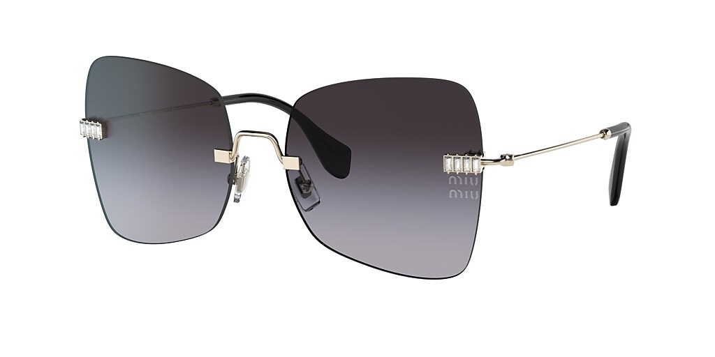 Miu Miu MU 50WS 59 Grey Gradient & Pale Gold Sunglasses | Sunglass Hut USA