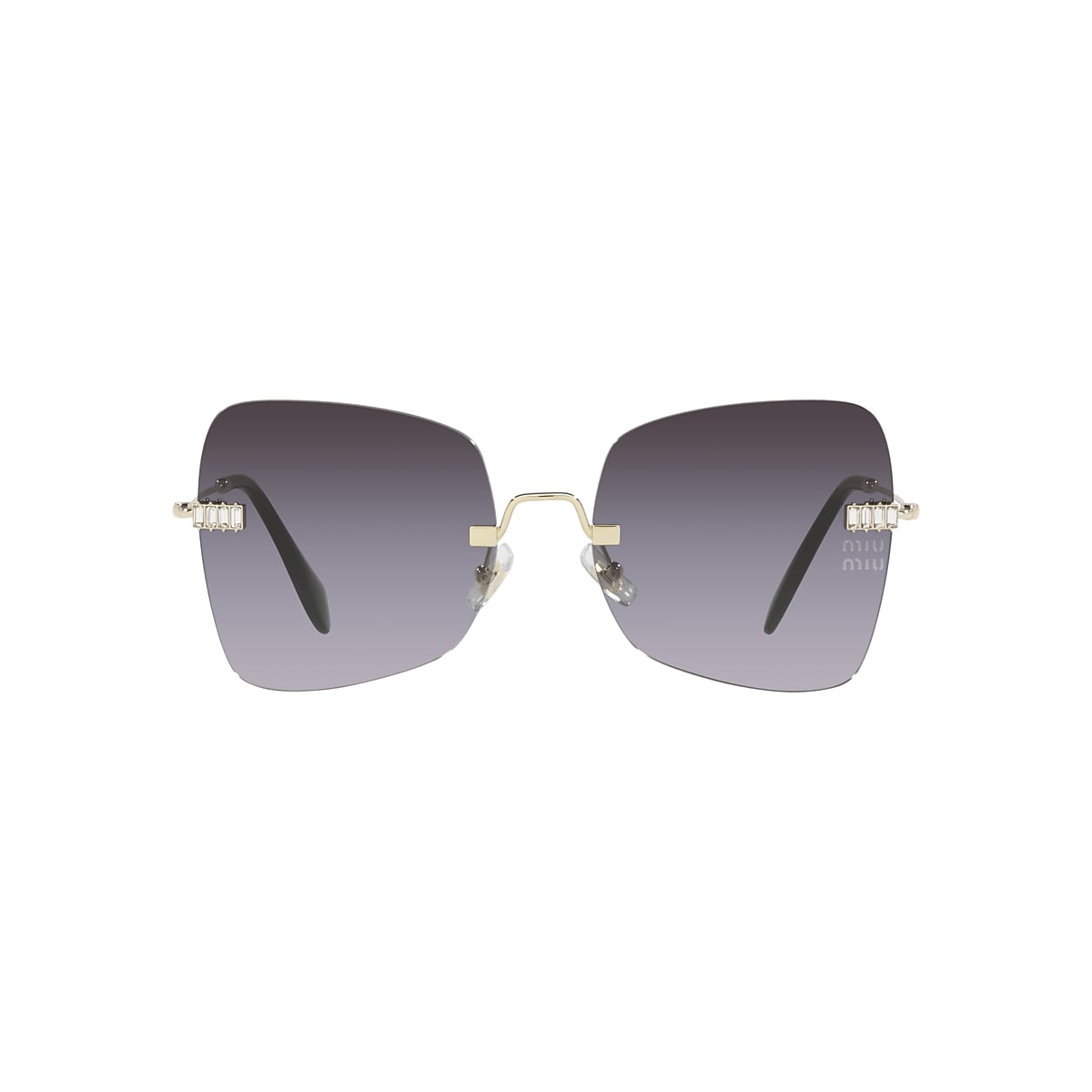 Miu Miu MU 50WS 59 Grey Gradient & Pale Gold Sunglasses | Sunglass 