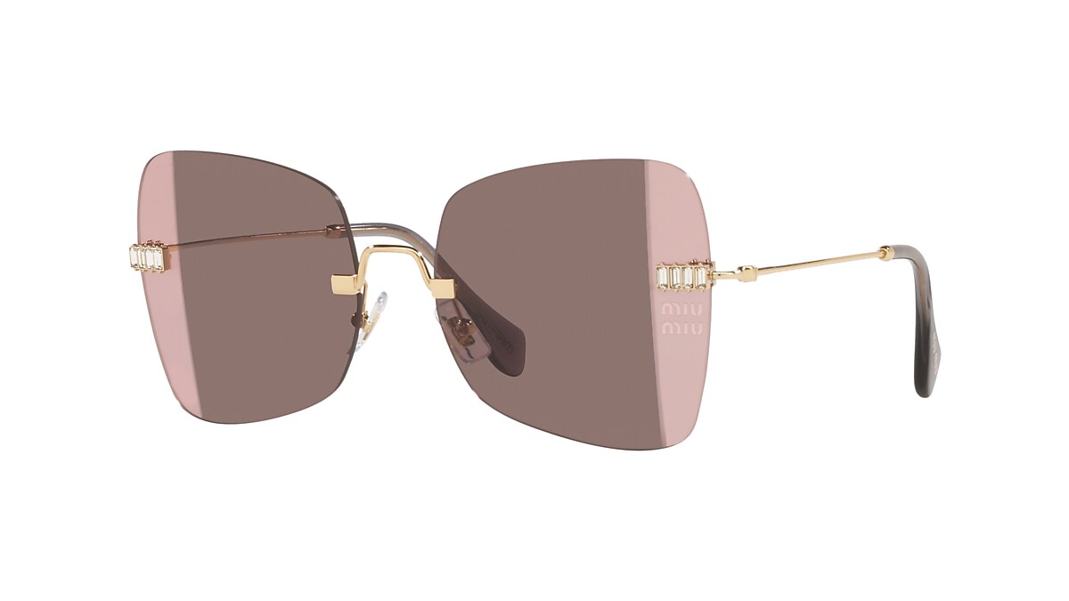 Miu Miu MU 50WS 59 Pink Gradient Sharp Grey & Pale Gold Sunglasses 