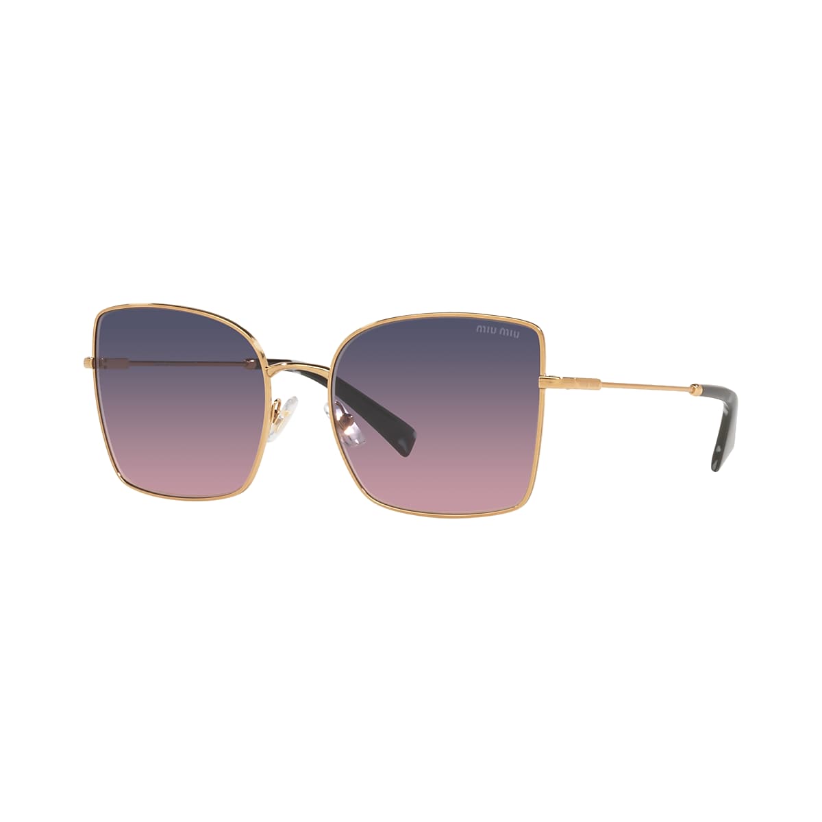 Miu Miu MU 51WS 59 Pink Gradient Blue & Antique Gold Sunglasses