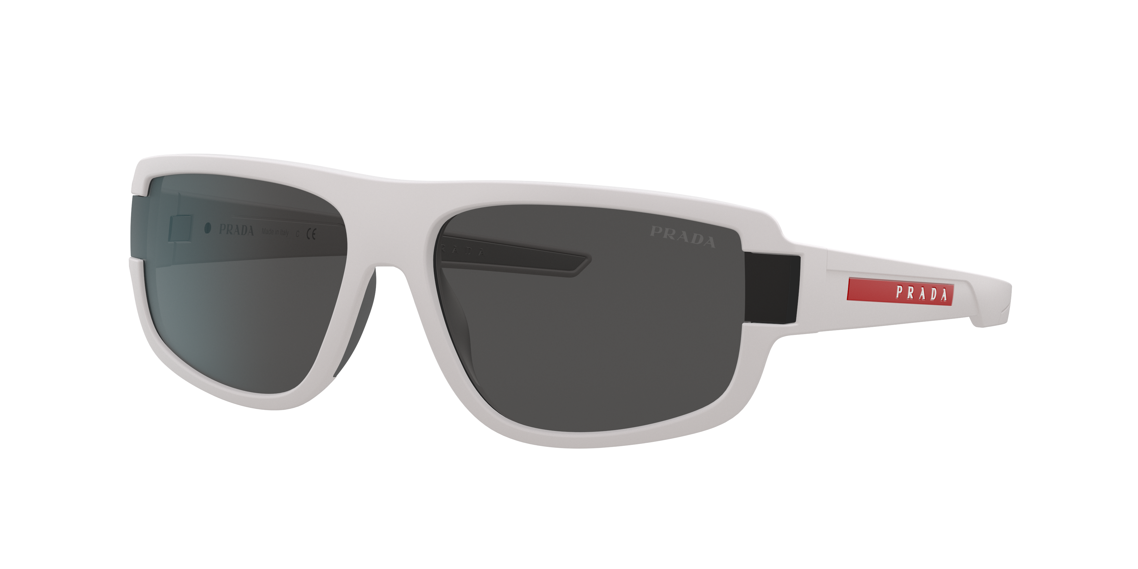Prada Linea Rossa Mann PS 03WS - Frame color: White Rubber, Lens color: Dunkelgrau male Nylon