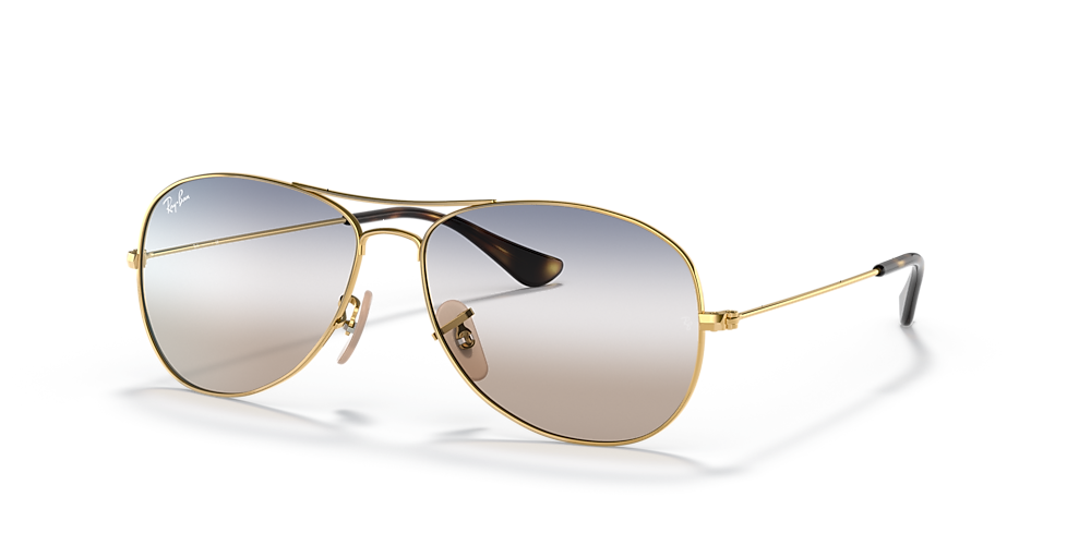 Ray-Ban RB3362 Bi-Gradient Blue/Brown Gradient & Gold Sunglasses | Sunglass