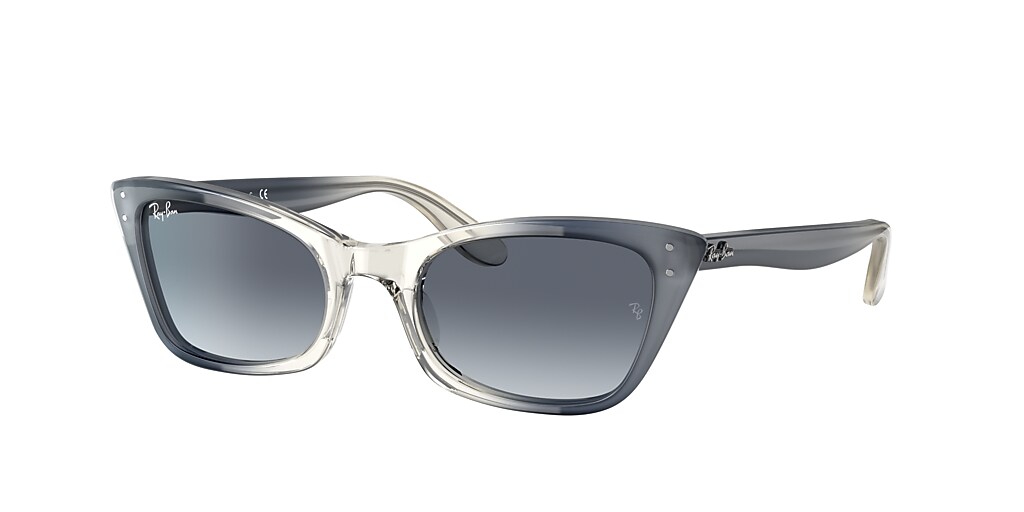 Ray-Ban RB2299 Lady Burbank 52 Blue/Grey & Transparent Blue Sunglasses ...