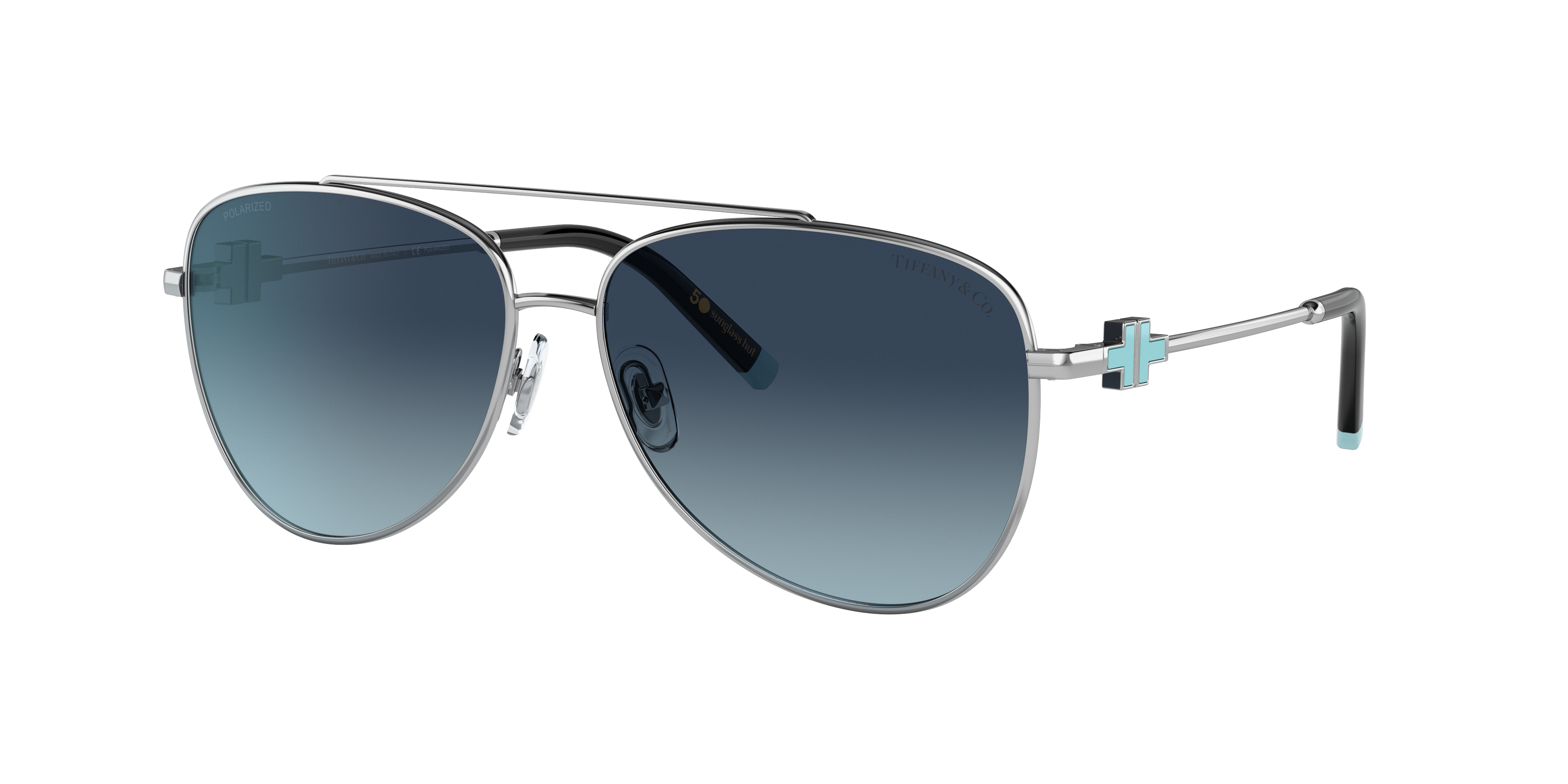 Tiffany & Co. Frau TF3080 x SGH 50 - Frame color: Silber, Lens color: Azure Gradient Dark Blue Polar, Size 5914- female Metall