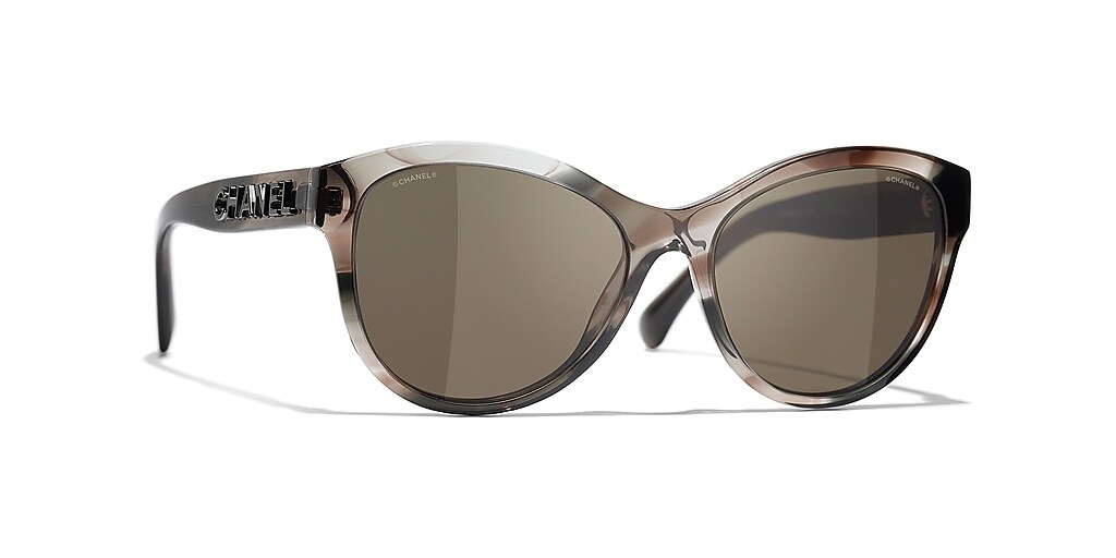 Chanel Butterfly Sunglasses CH5458 55 Full Brown & Striped Brown