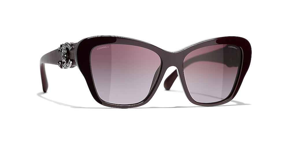 Chanel Butterfly Sunglasses CH5457QB 55 Gradient Bordeaux & Red Vendome  Sunglasses | Sunglass Hut Australia