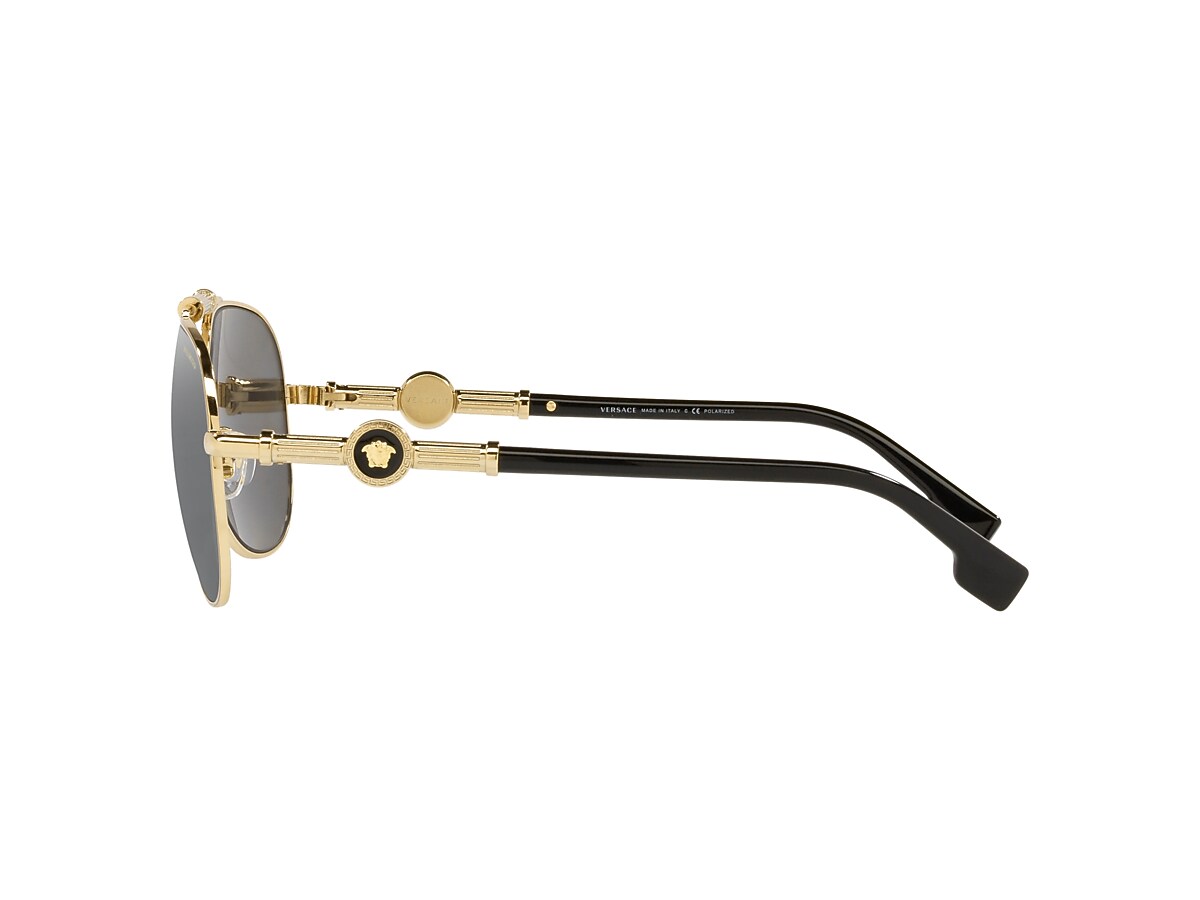 VERSACE オハルフレムメカネ 0VE3302D 5322 Versace VE2236 XL (59 - 14) with Grey lenses and Gold frame