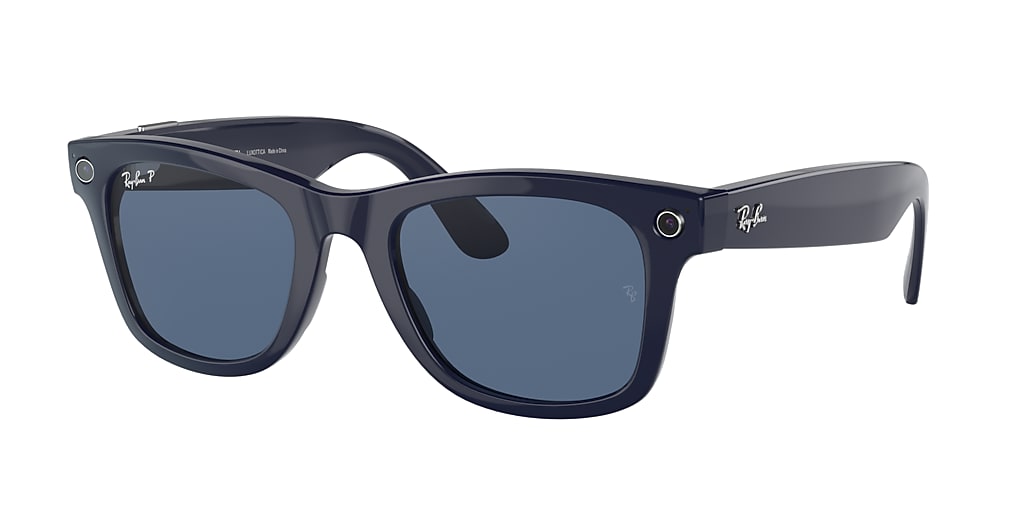 RayBan RW4002 RayBan Stories Wayfarer 53 Dark Blue & Blue Polarized Sunglasses Sunglass