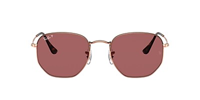 Ray-Ban RB3548N Hexagonal Flat Lenses 51 Violet & Rose Gold