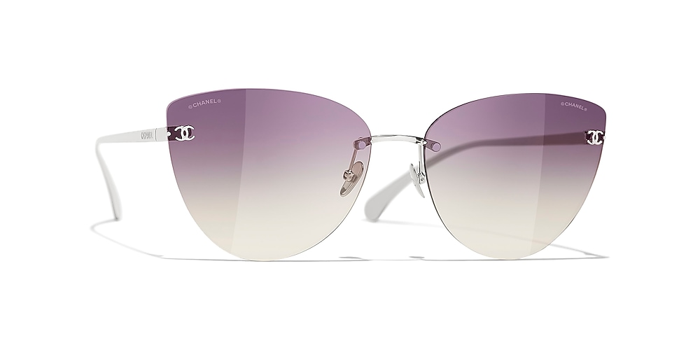 Chanel Eye Sunglasses 62 Violet & Silver Sunglasses | Sunglass Hut United Kingdom