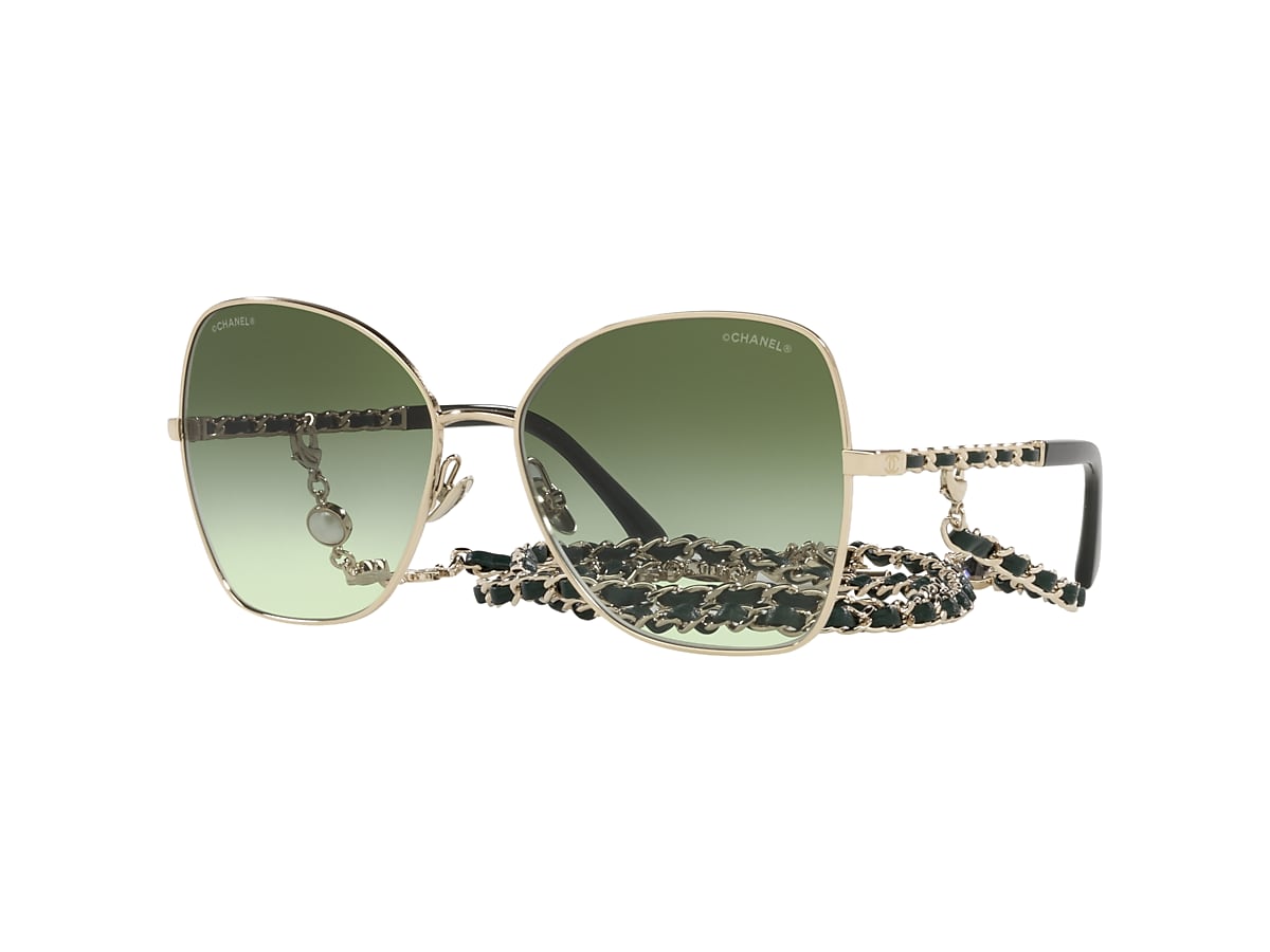 chanel gold frame sunglasses