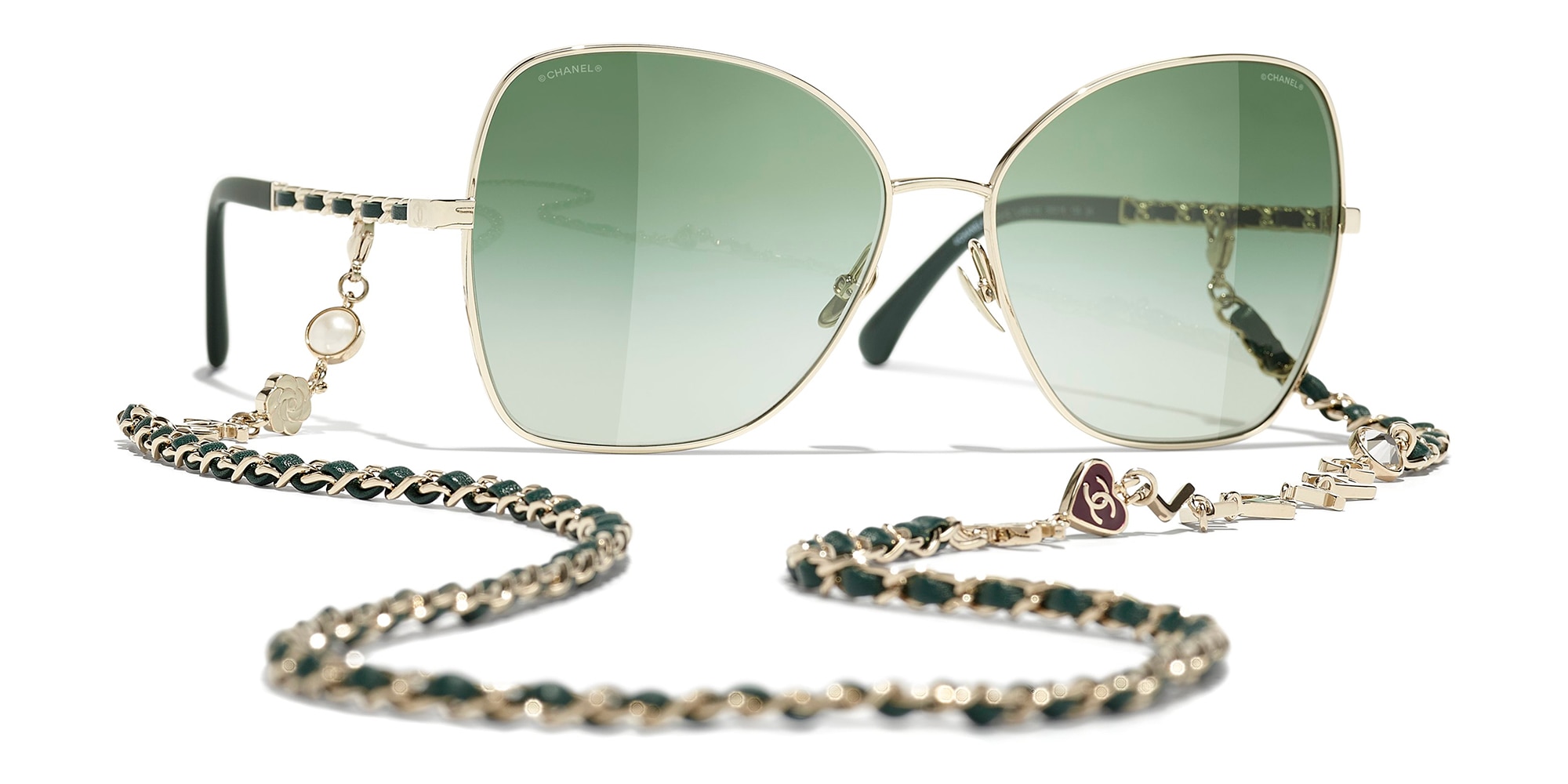 Chanel Interlocking CC Logo Aviator Sunglasses  Gold Sunglasses  Accessories  CHA889021  The RealReal