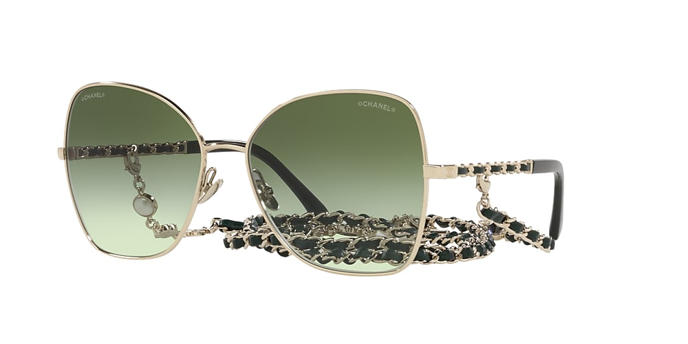 Chanel Butterfly Sunglasses CH4274Q 59 Green & Gold & Green Sunglasses