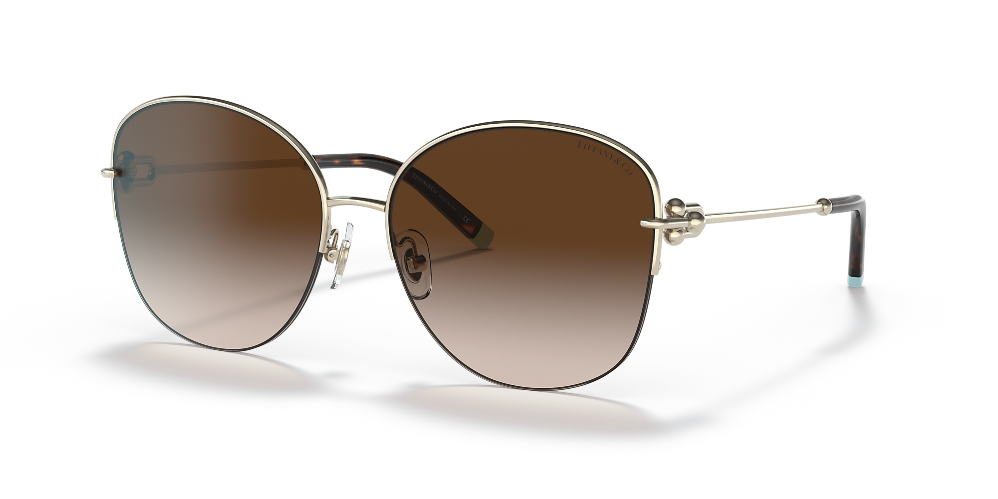 Tiffany & Co. TF3082 58 Brown Gradient & Pale Gold Sunglasses ...