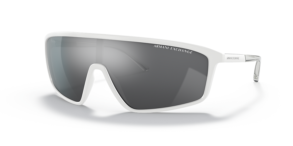 Armani Exchange AX4119S 01 Grey Mirror Silver & Matte White Sunglasses |  Sunglass Hut Australia