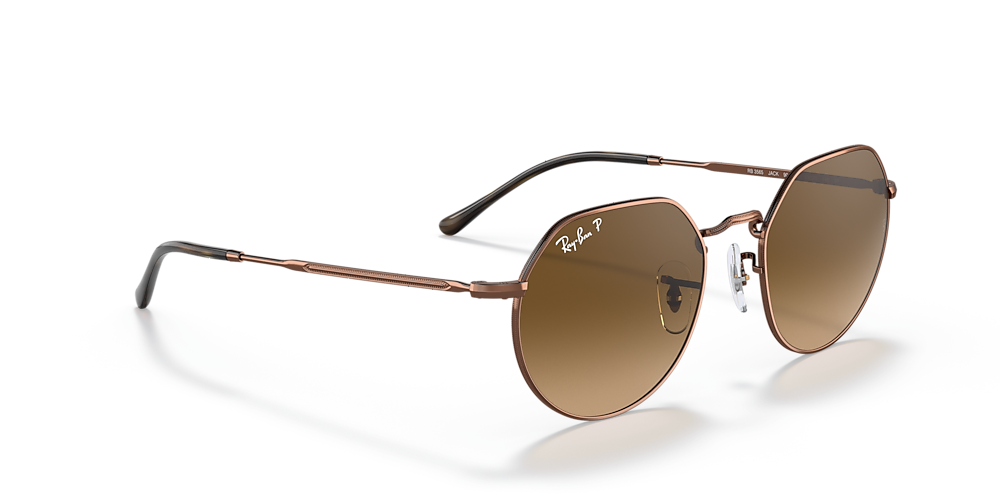 football Sheer Post Ray-Ban RB3565 JACK 53 Gradient Brown Polar & Medium Copper Polarized  Sunglasses | Sunglass Hut USA