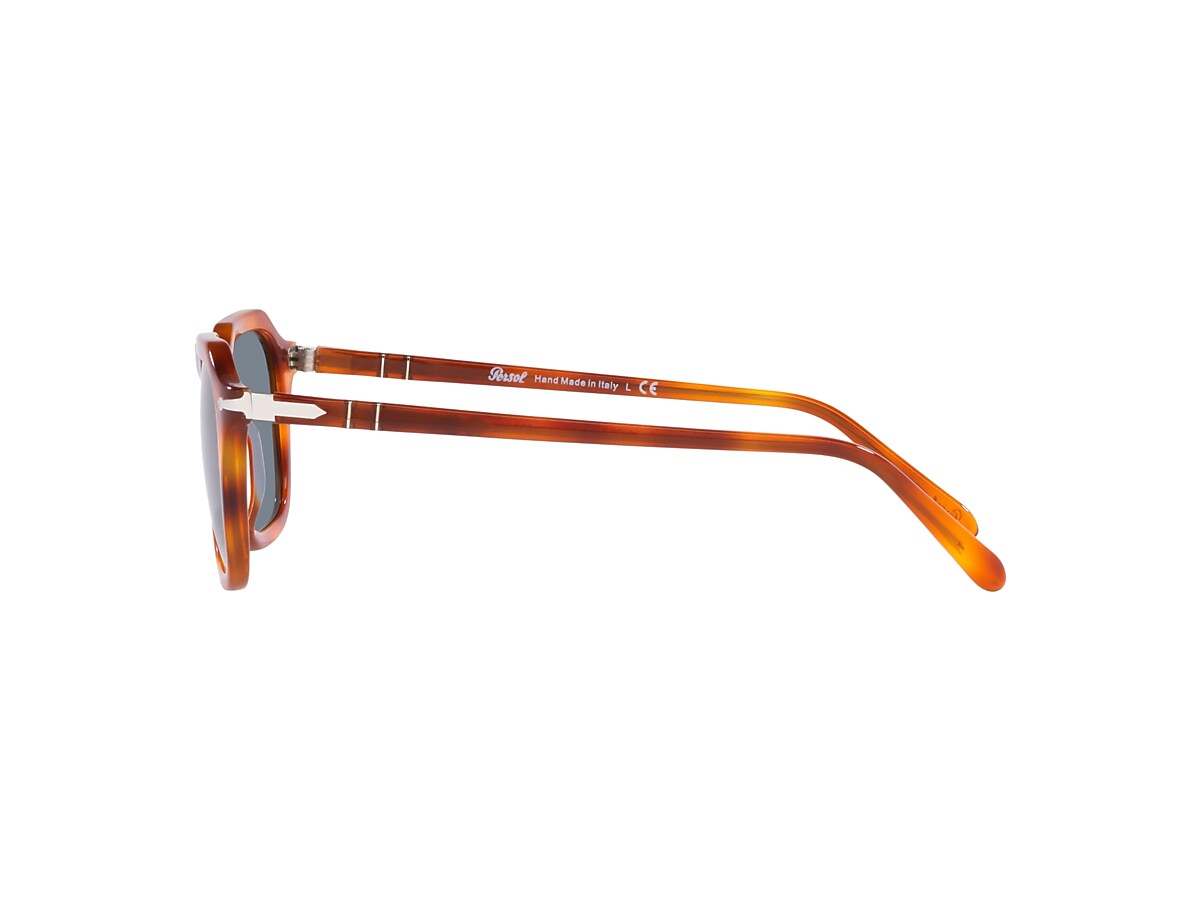 PERSOL PO3292S Terra Di Siena - Unisex Luxury Sunglasses, Light Blue Lens