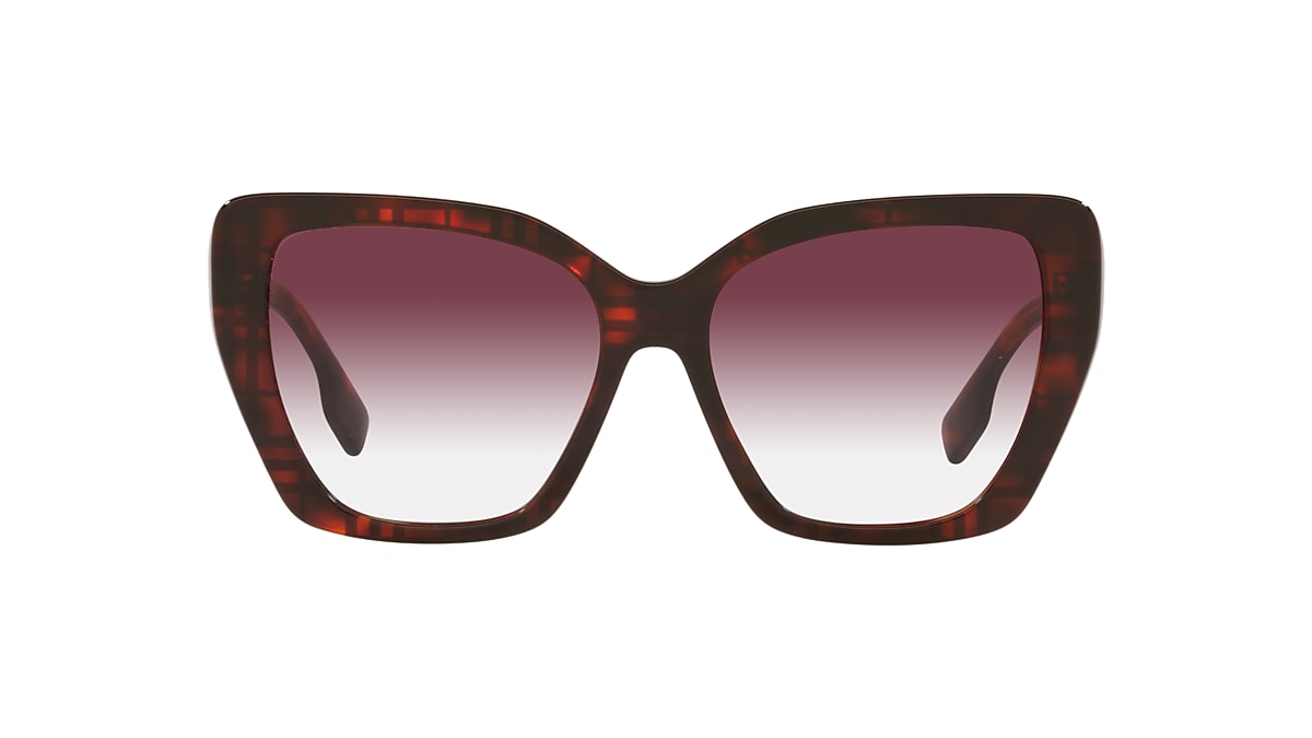 Burberry BE4366 Tamsin 55 Violet Gradient & Top Check/Red Havana Sunglasses  | Sunglass Hut USA