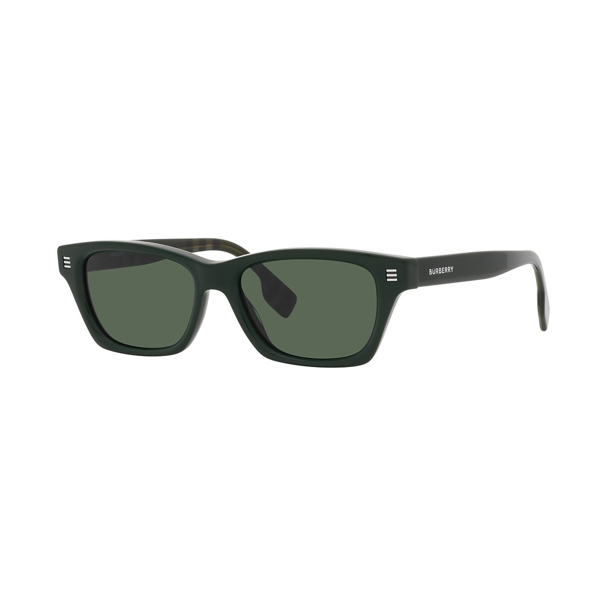 Burberry BE4357 Kennedy 53 Dark Green & Green Sunglasses | Sunglass Hut USA