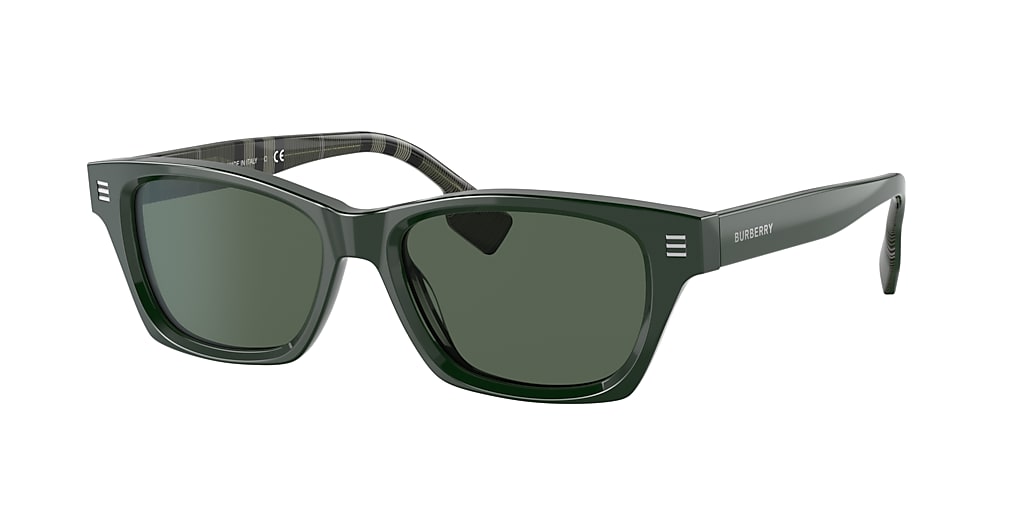 Burberry BE4357 Kennedy 53 Dark Green & Green Sunglasses | Sunglass Hut USA