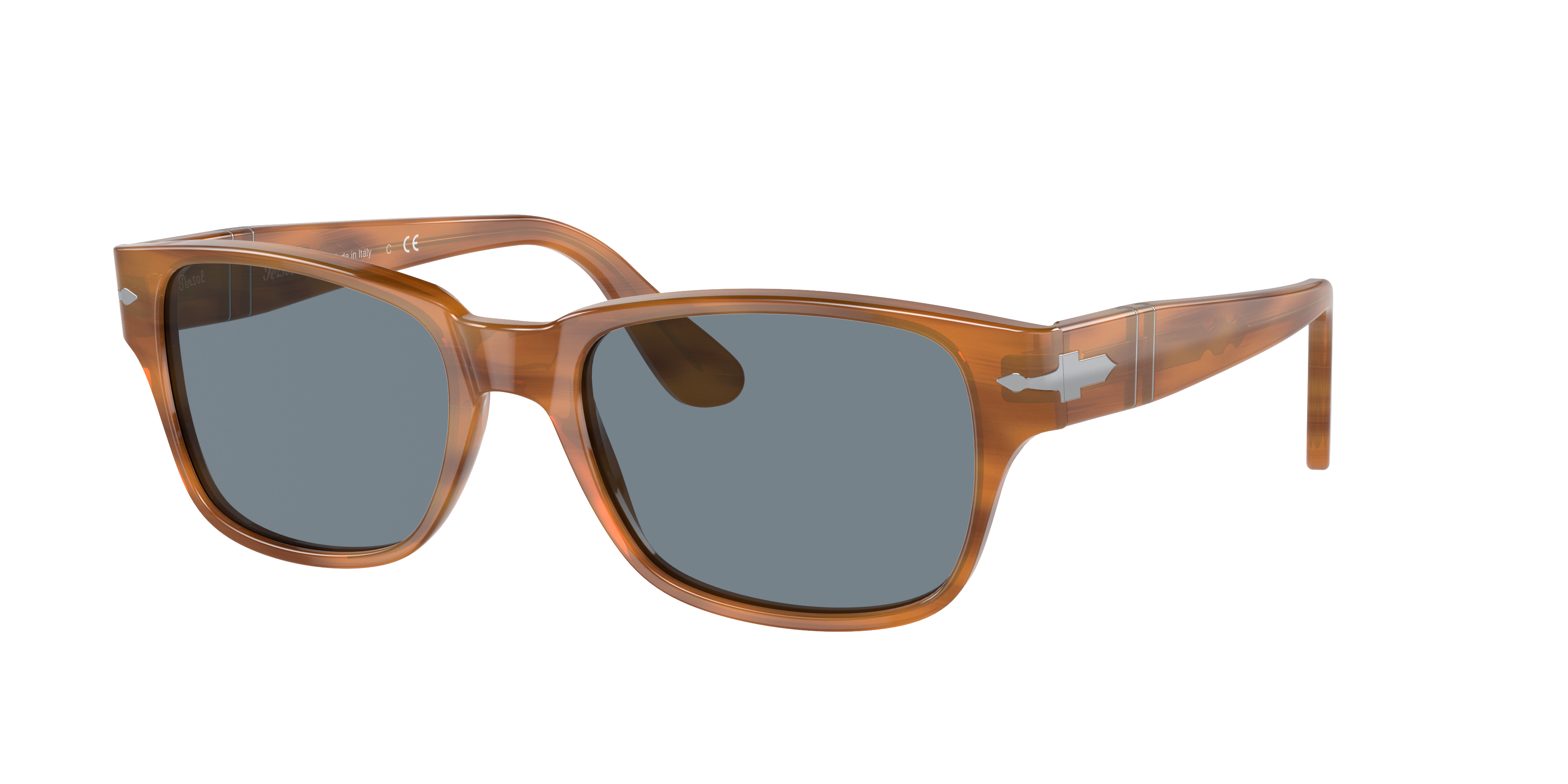 PERSOL PO3288S Ray Marron Lunette de Soleil de Luxe pour Homme verres Bleu clair