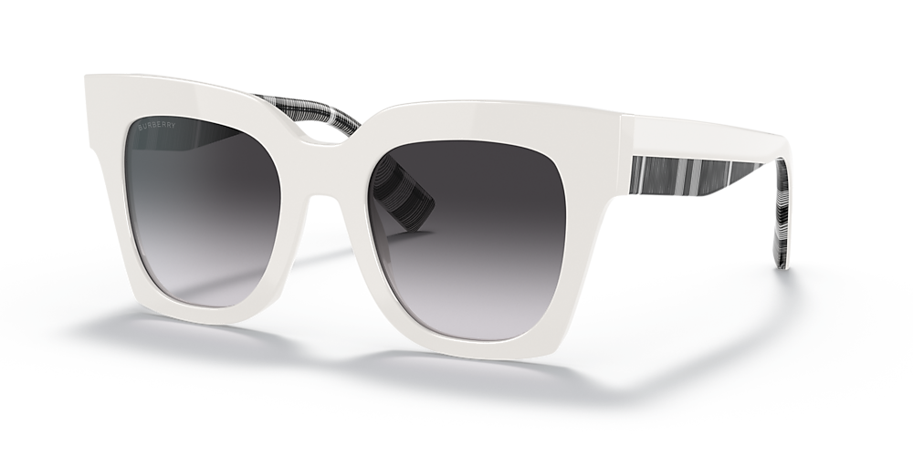 Burberry BE4364 Kitty 49 Grey Gradient & White Sunglasses | Sunglass Hut USA