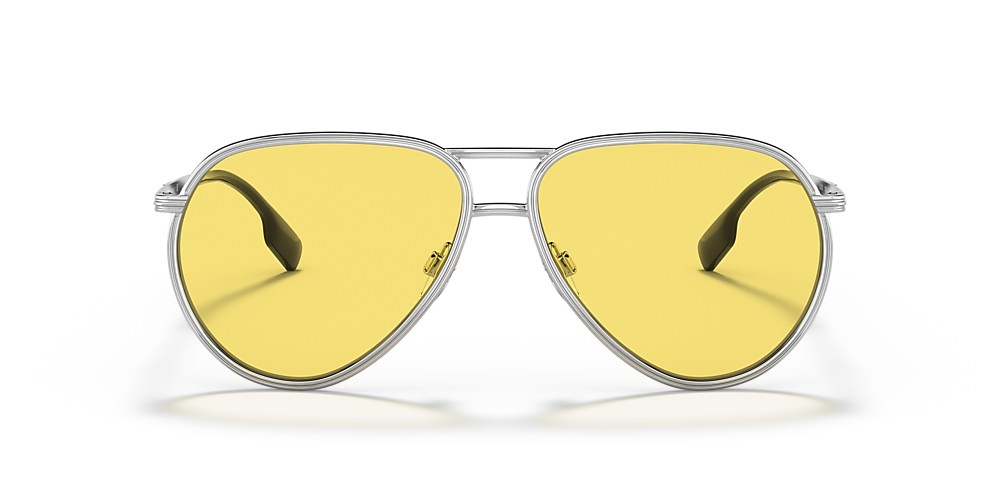 Burberry BE3135 Scott 59 Yellow & Silver Sunglasses | Sunglass Hut USA