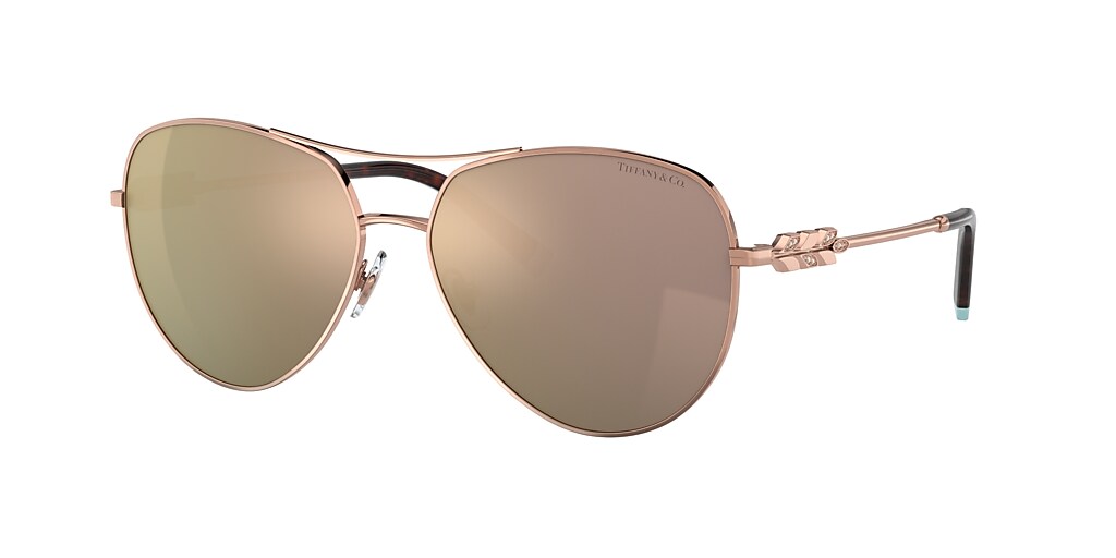 Tiffany & Co. TF3083B 59 Grey Mirror Rose Gold & Rubedo Sunglasses ...