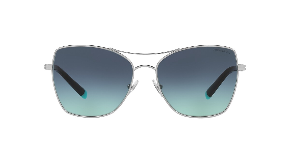 TIFFANY & CO. TF3084 Silver - Women Luxury Sunglasses, Azure Gradient Blue  Lens